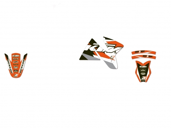 Kit déco Blackbird Dream Graphic 3 KTM 300 EXC 98-00 orange