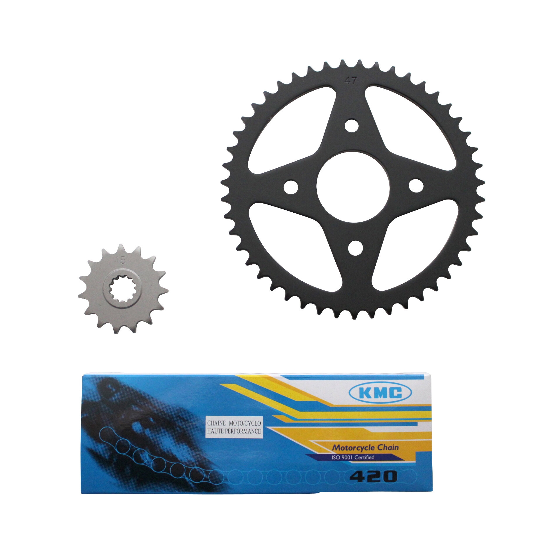Kit chaîne 1Tek pas 420 15x47 adaptable Xpower/TZR