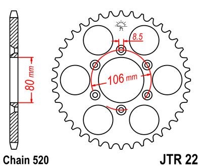 Couronne JT Sprockets Acier pas 520 49 dents - Pour Aprilia RX 125 90-