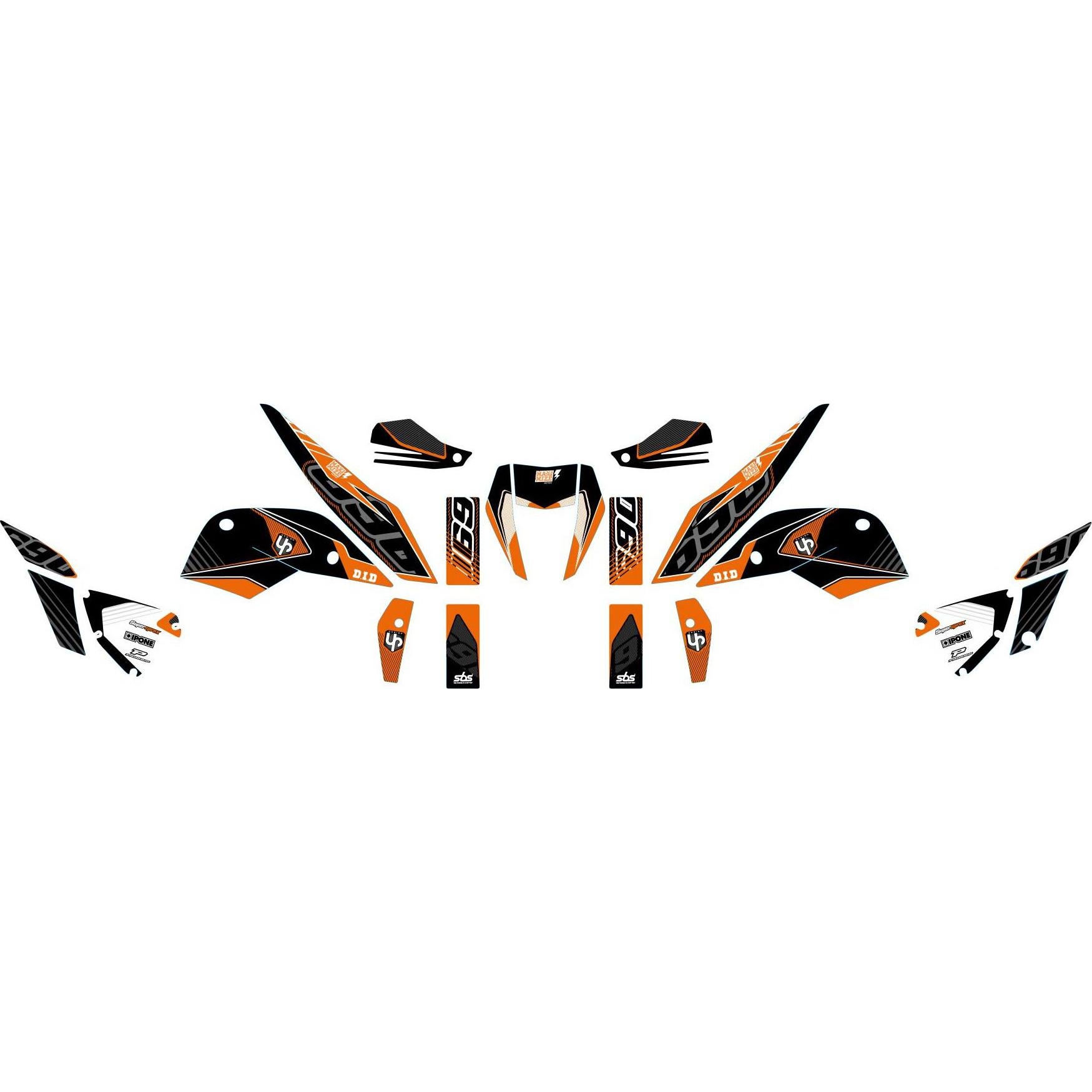 Kit déco Up Maximize noir / orange KTM Duke 690 10-15