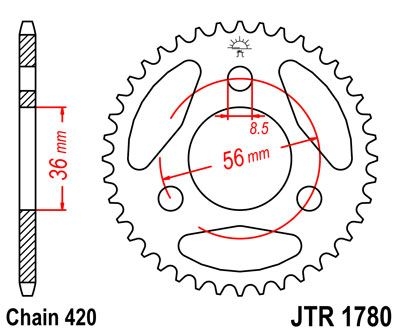 Couronne JT Sprockets Acier pas 420 28 dents - Pour Suzuki JR 50 85-06