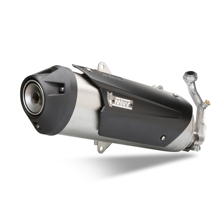 Ligne complète 1x1 MIVV URBAN inox brossé / ABS noir Piaggio MP3 400/5