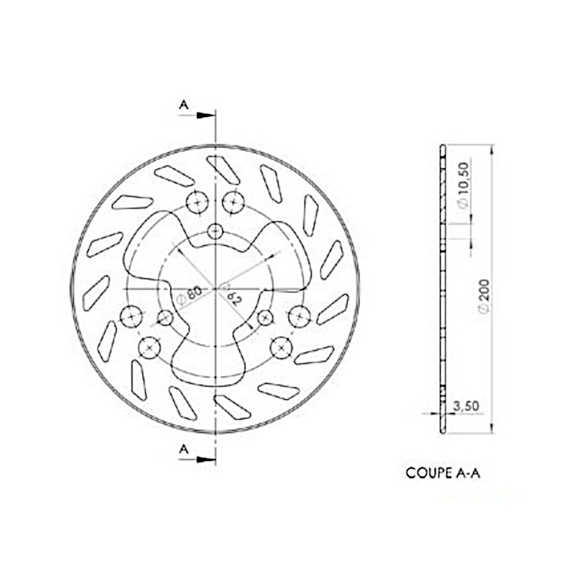 Disque de frein arrière NG Brake Disc D.200 fixe - 115