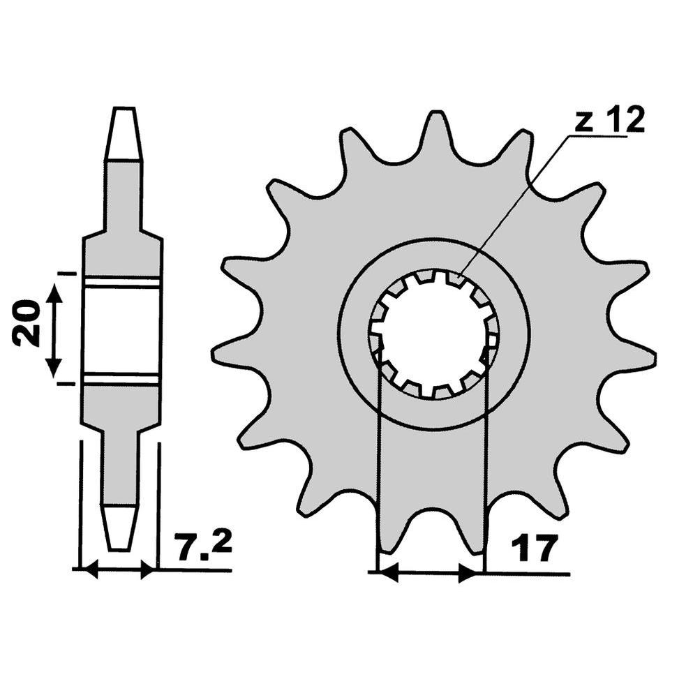 Pignon 12 dents pas 420 Minarelli AM6