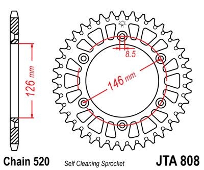 Couronne JT Sprockets Aluminium pas 520 50 dents - Pour Suzuki RM-Z 45