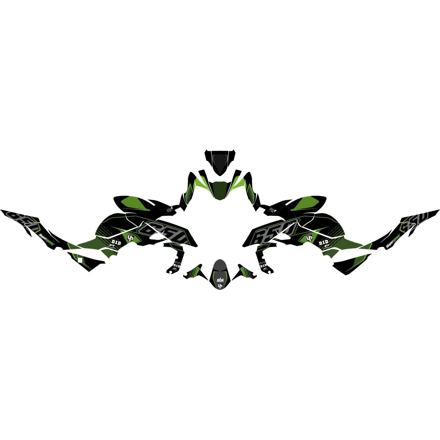 Kit déco Up Maximize noir / vert Kawasaki Z650 2017
