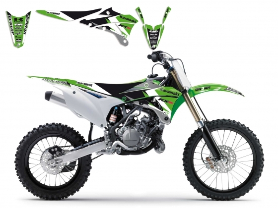 Kit déco + Housse de selle Blackbird Dream Graphic 3 Kawasaki 85 KX 14