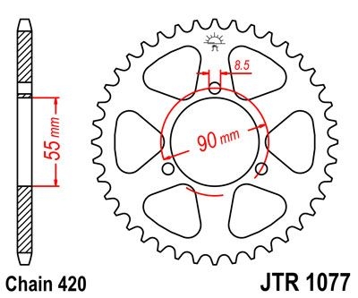 Couronne JT Sprockets Acier pas 420 47 dents - Pour Rieju 50 RS2 Matri