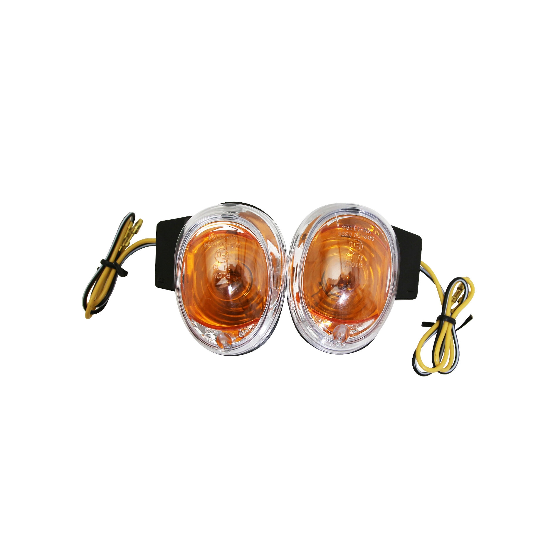 Clignotants 1Tek avant transparent/noir adaptable MBK 50 Booster 2004>