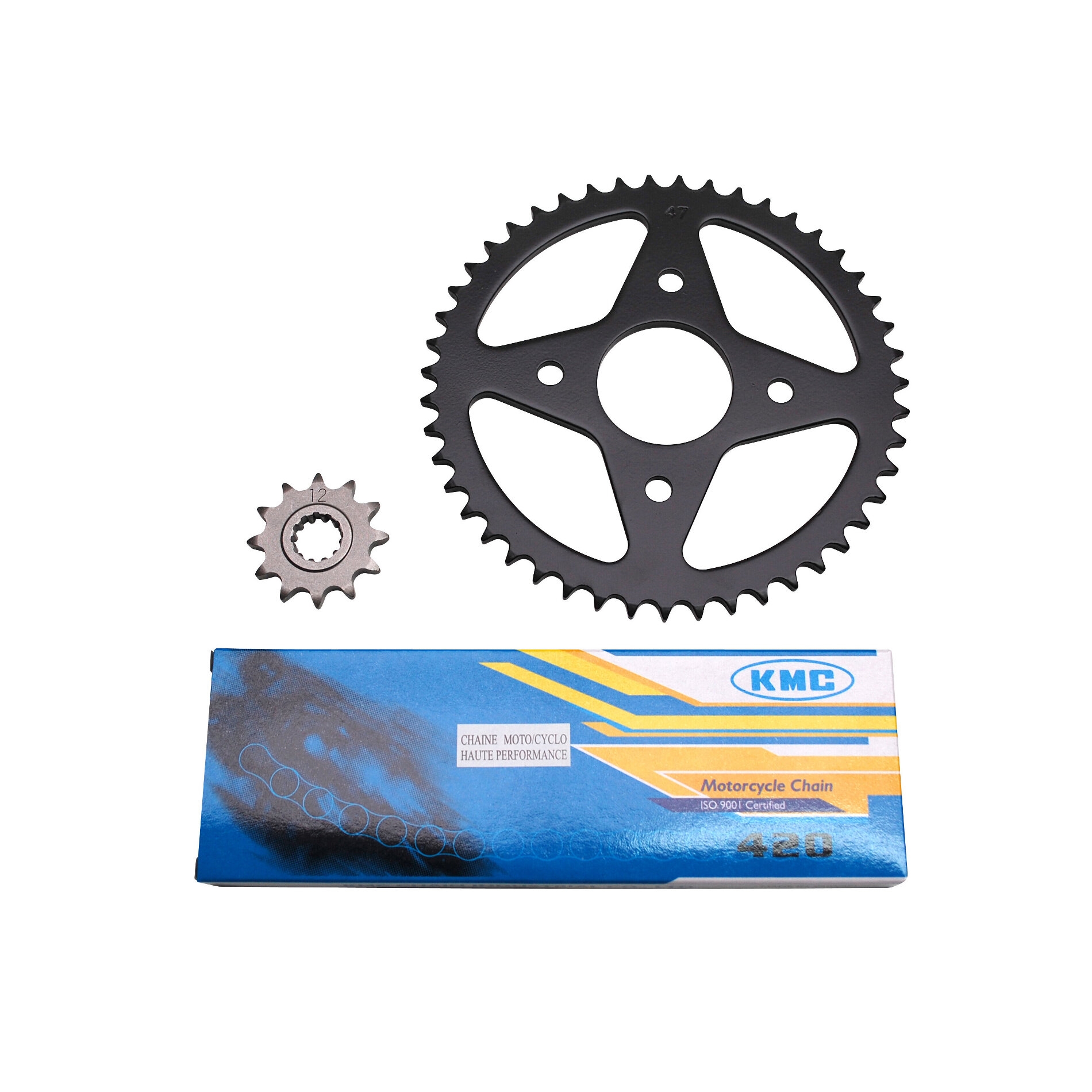 Kit chaîne 1Tek pas 420 12x47 démultiplication d'origine Xpower/TZR 20