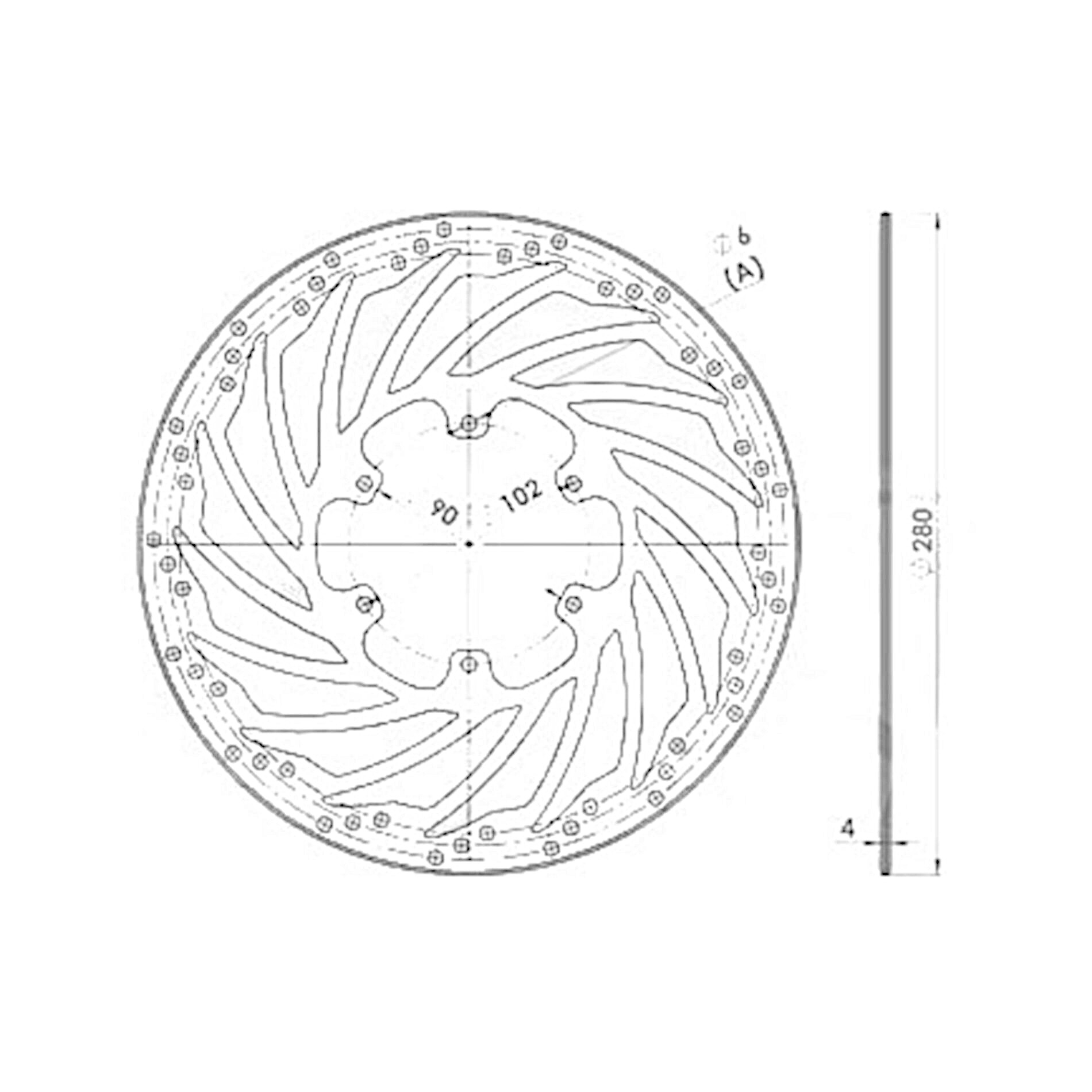 Disque de frein NG Brake Disc D.280 avant Rieju RS2/NKD/GPR