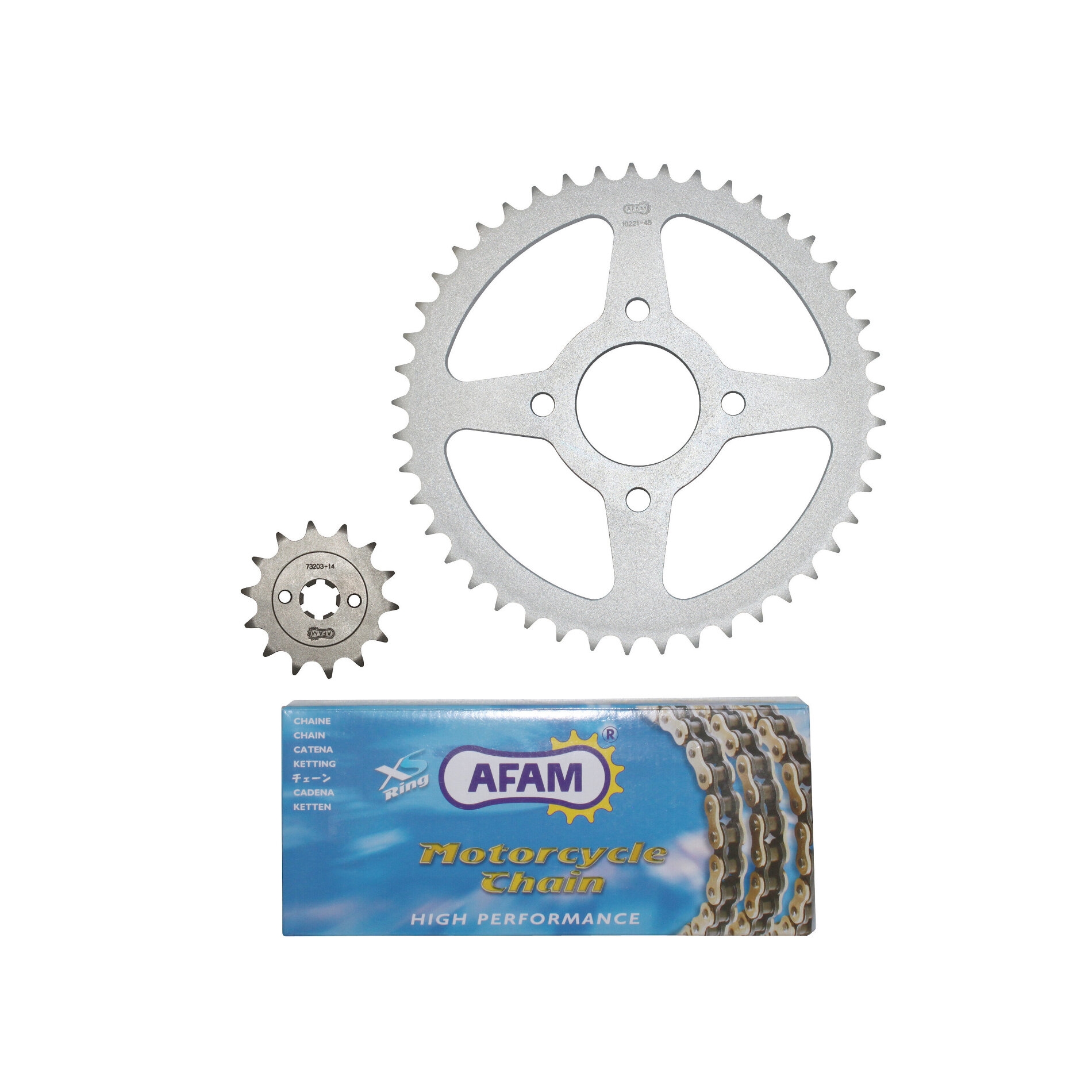 Kit chaîne Afam 14x45 KTM 125 Duke 11-