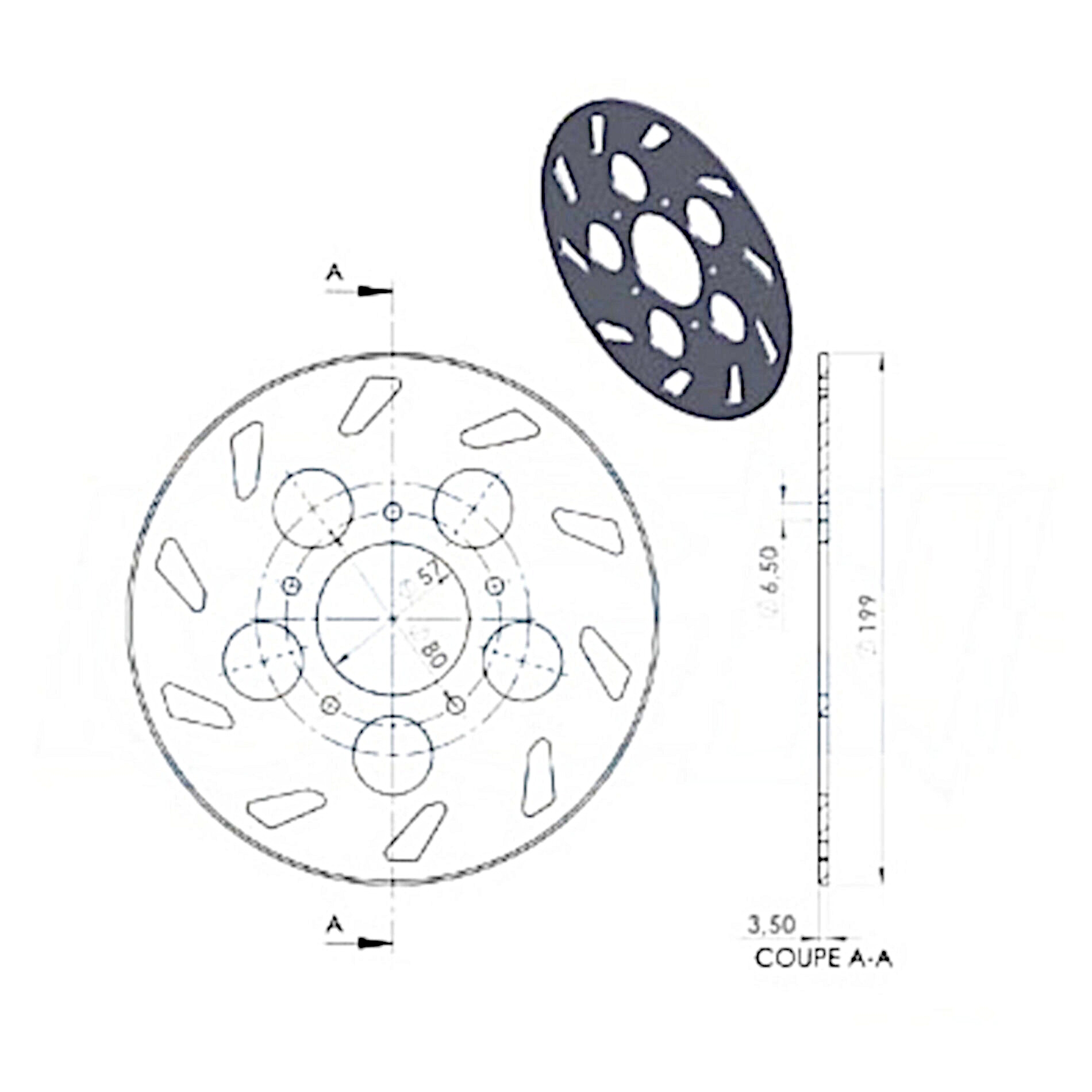 Disque de frein NG Brake Disc D.199 RIEJU RS1 50 de 1997 à 2001 - 311