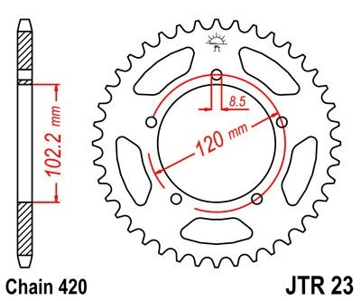 Couronne JT Sprockets Acier pas 420 47 dents - Pour Aprilia RS 50 99-0