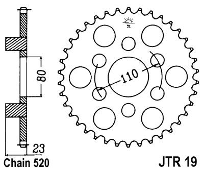 Couronne JT Sprockets Acier pas 520 37 dents - Pour Aprilia AF125 125