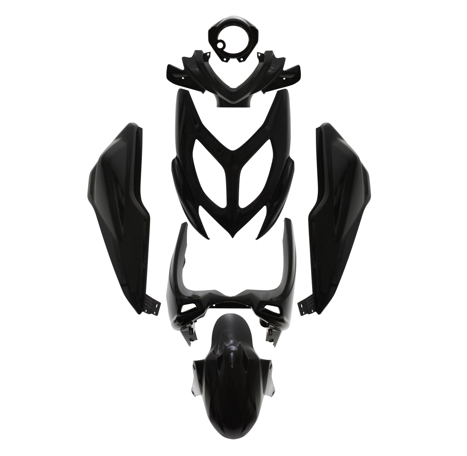 Kit carénage 1Tek Origine noir brillant Nitro/Aerox 2013-
