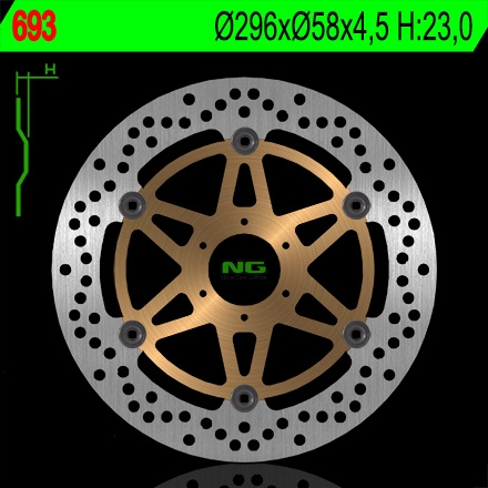 Disque de frein NG Brake Disc D.296 Honda CB 600 F HORNET de 2000 à 20