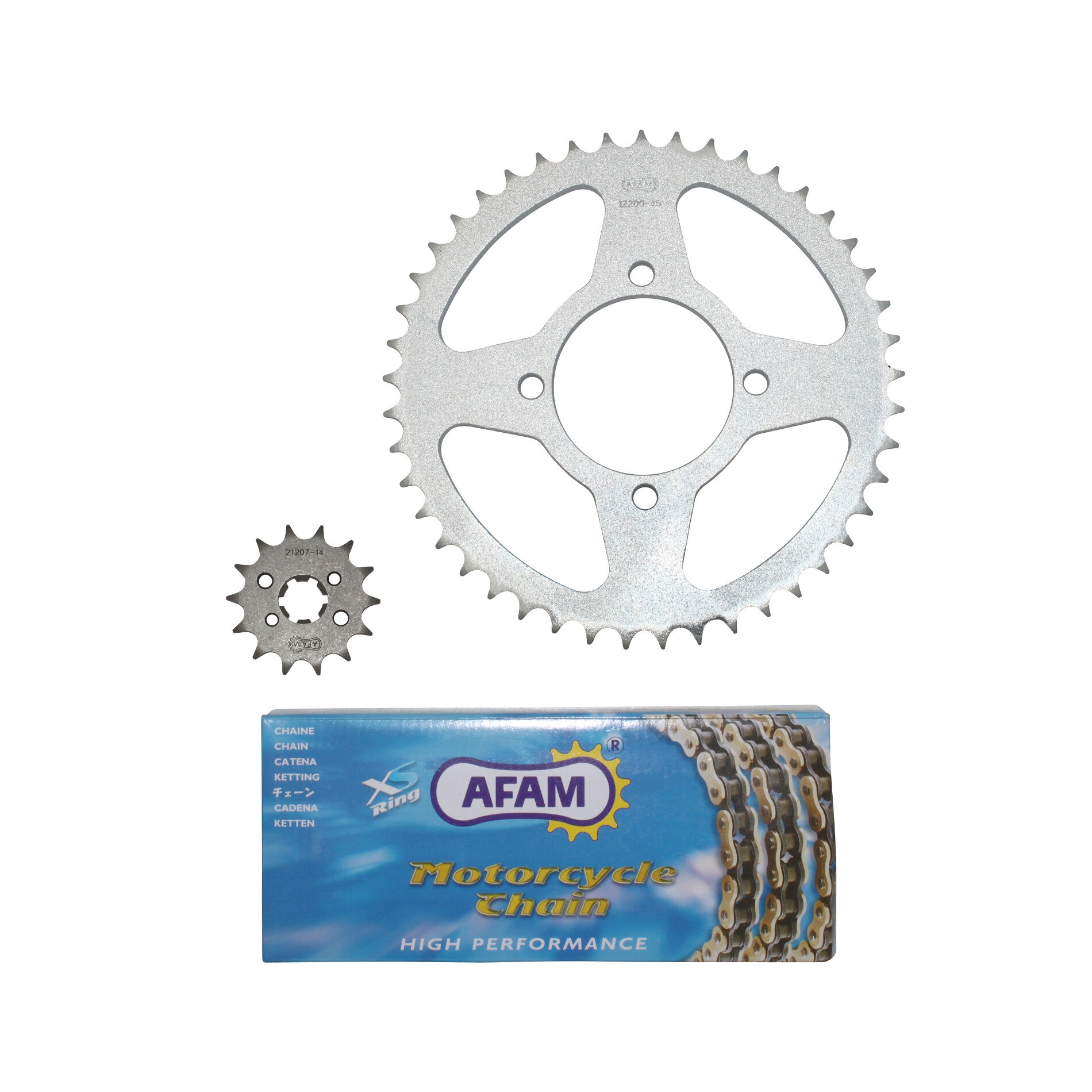 Kit chaîne Afam 14x45 Yamaha 125 YBR 07-12
