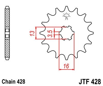 Pignon JT Sprockets Acier pas 428 13 dents - Pour Suzuki RM 80 79-82