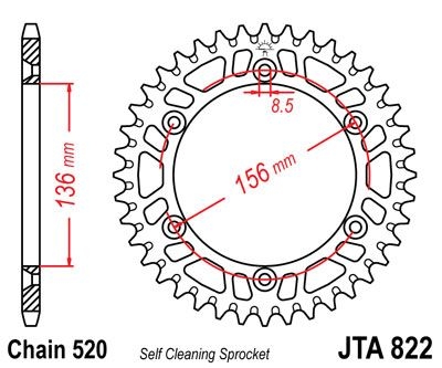 Couronne JT Sprockets Aluminium pas 520 50 dents - Pour Suzuki RM 250