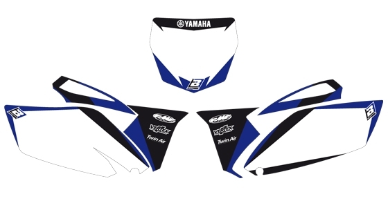 Fonds de plaques Blackbird Dream Graphic 2 Yamaha 250 YZ-F 10-13 blanc