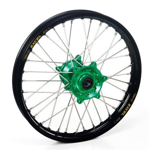 Roue arrière Haan Wheels/Excel 14x1,60 Kawasaki 80 KX 00-17 noir/vert