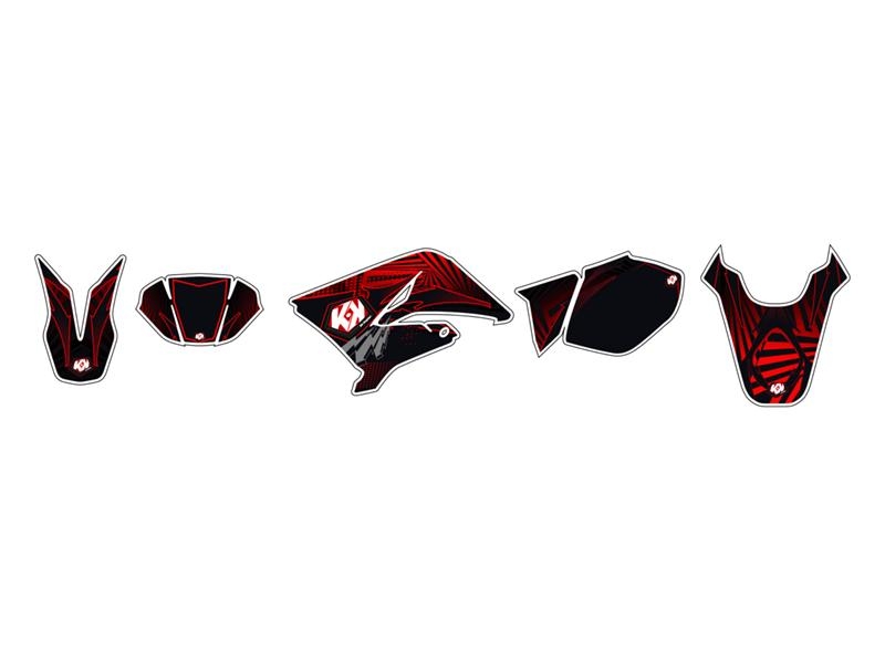 Kit déco Kutvek Graff rouge Derbi Senda DRD X-Treme