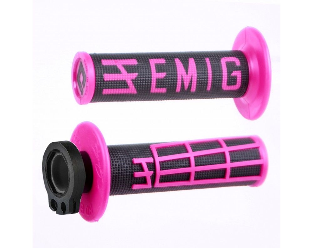 Revêtements ODI lock-on V2 Emig Throwback noir/rose 4 temps