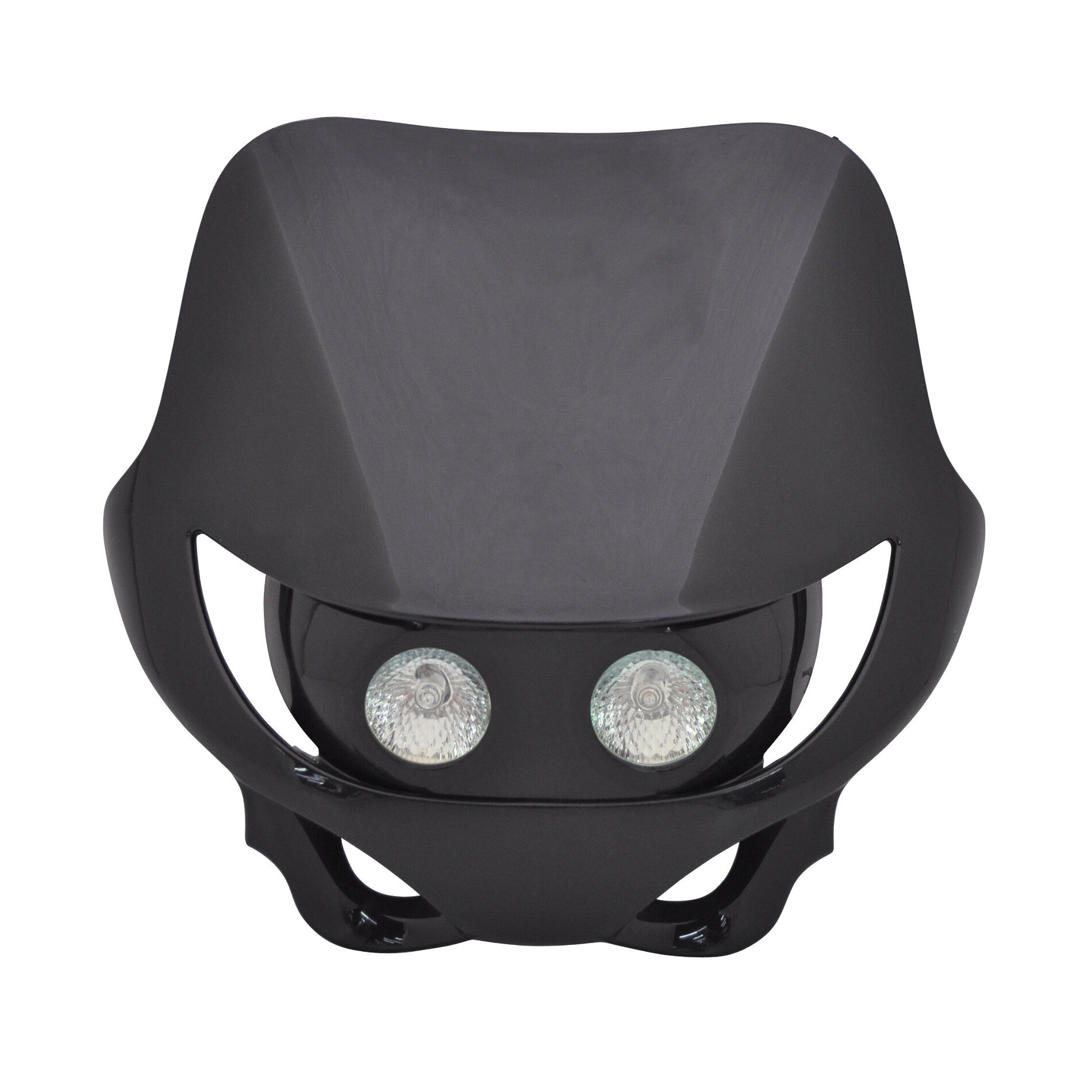 Tête de Fourche Enduro halogène double optique - Noir