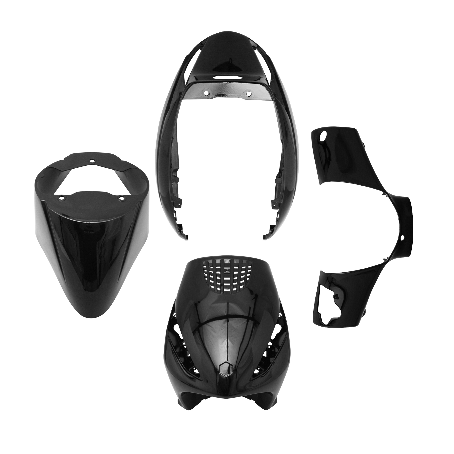 Kit carénage 1Tek Tuning Noir 4 pièces Zip 50 2T/4T AC