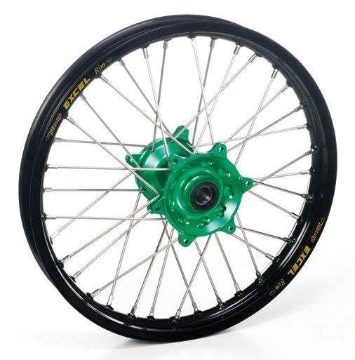 Roue arrière Haan Wheels/Excel 16x1,85 Kawasaki 80 KX 00-17 noir/vert