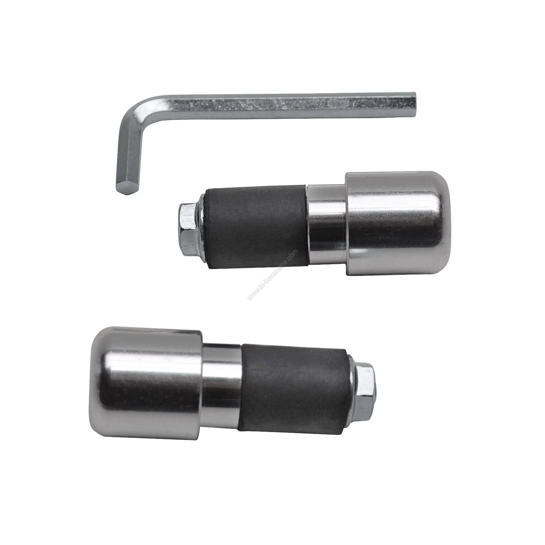 Paire d'embouts de guidon aluminium poli