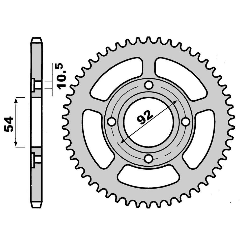 Couronne 46 dents pas 420 X Power/TZR