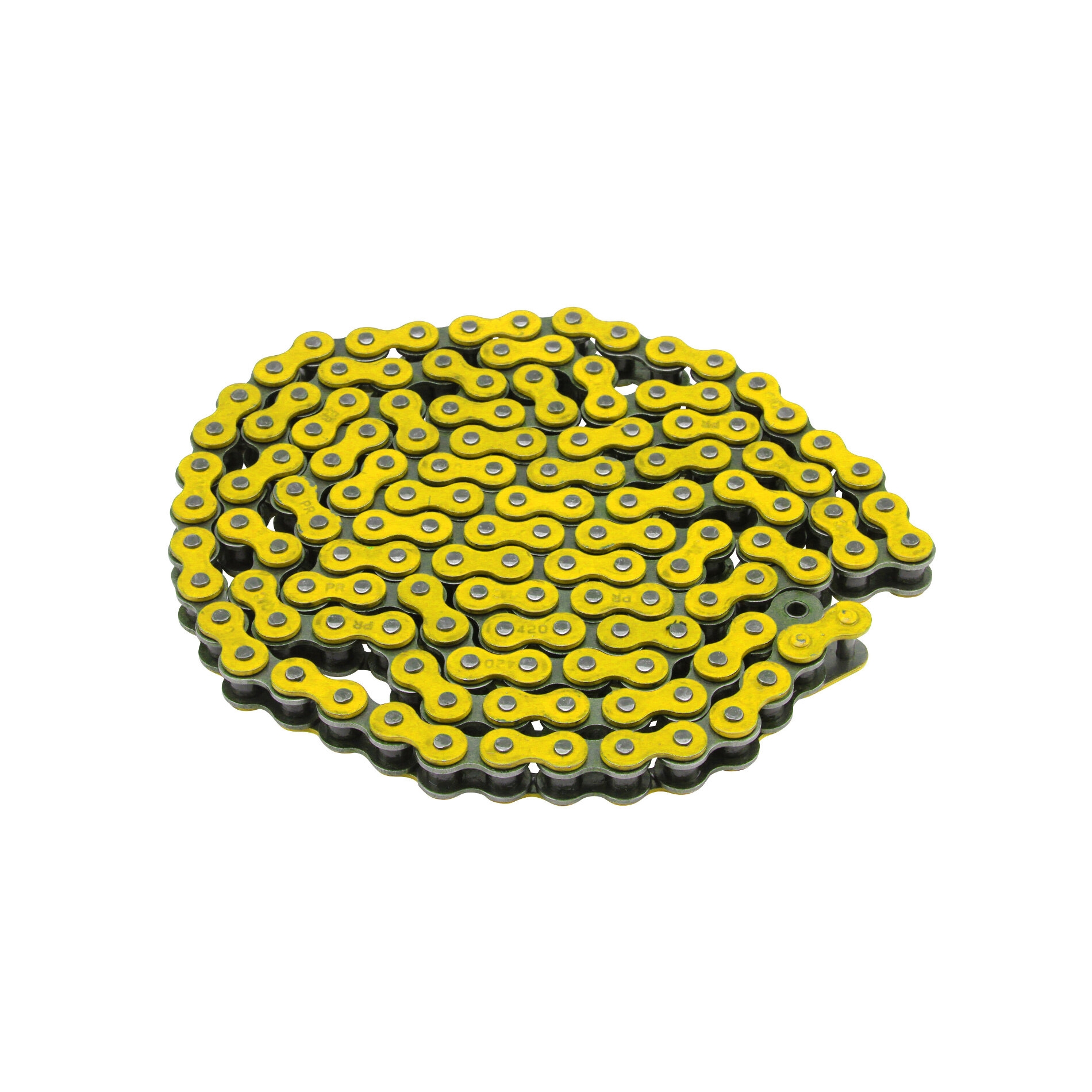Chaîne Renforcée Couleur Jaune Voca Racing 136 Maillons Pas 420