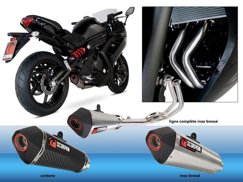 Ligne homologuée Scorpion serket silencieux inox brossé pour Kawasaki