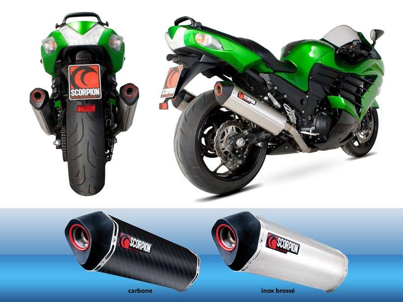 Silencieux Homologué Scorpion Serket Carbone pour Kawasaki ZZR 1400 12