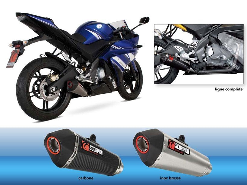 Ligne complète Scorpion Serket Silencieux Carbone Yamaha Yzf R 125 08-