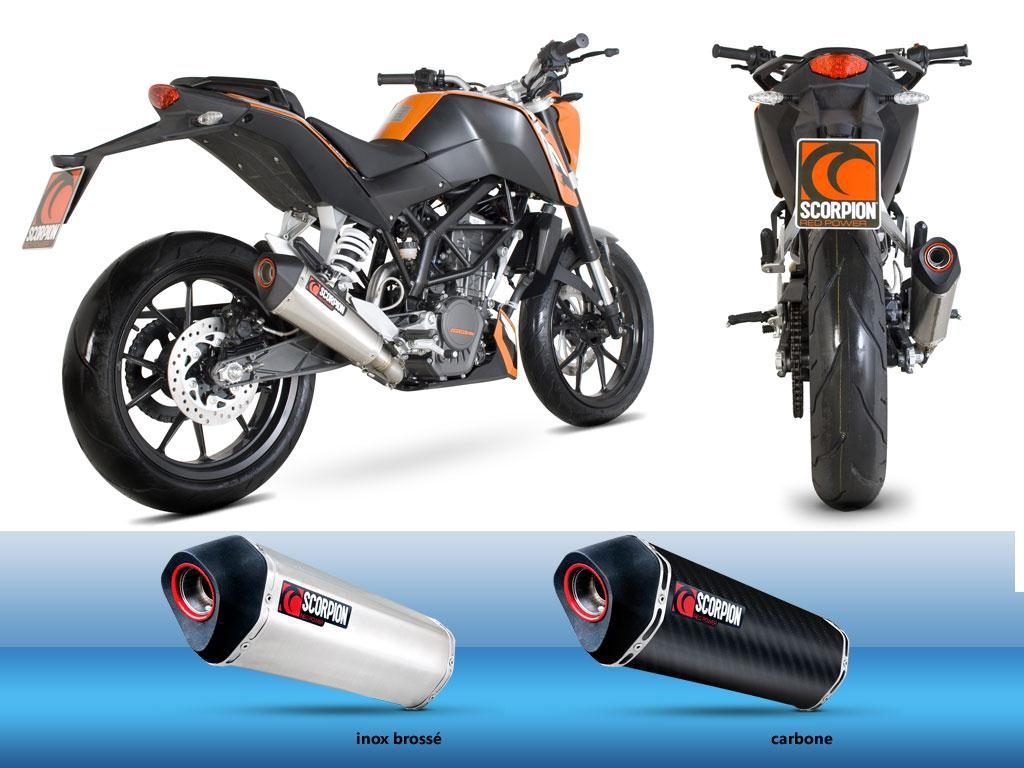 Silencieux homologué Scorpion Serket Carbone pour KTM Duke 125 11-12