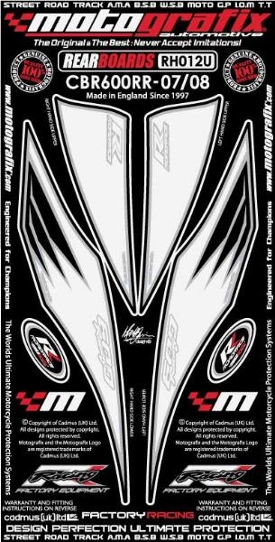 Kit deco arriere blanc pour cbr600rr