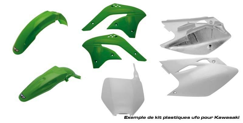 Kit plastique UFO Kawasaki 250 KX-F 2007 vert/blanc (couleur origine)