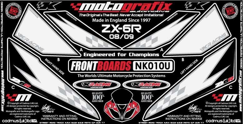Kit deco avant blanc pour zx6r ninja