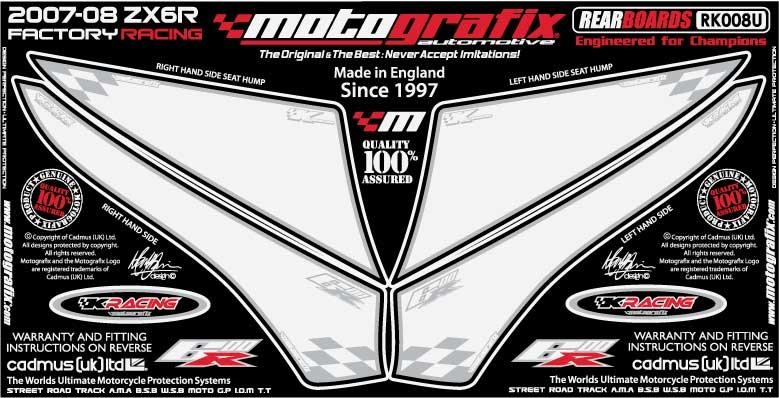 Kit deco arriere blanc pour zx6r ninja