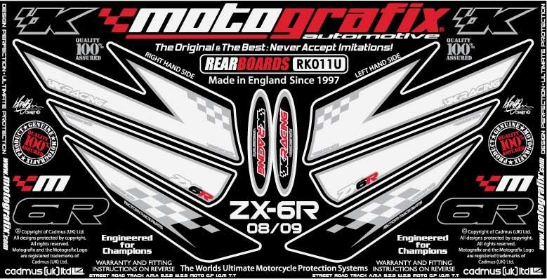 Kit deco arriere blanc pour zx6r ninja