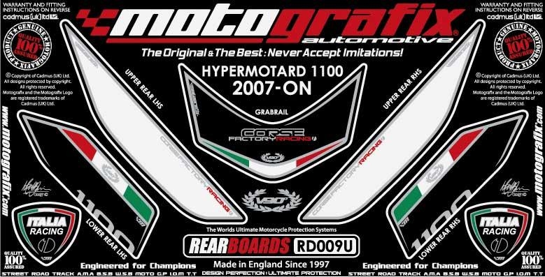 Kit deco arriere blanc pour hypermotard