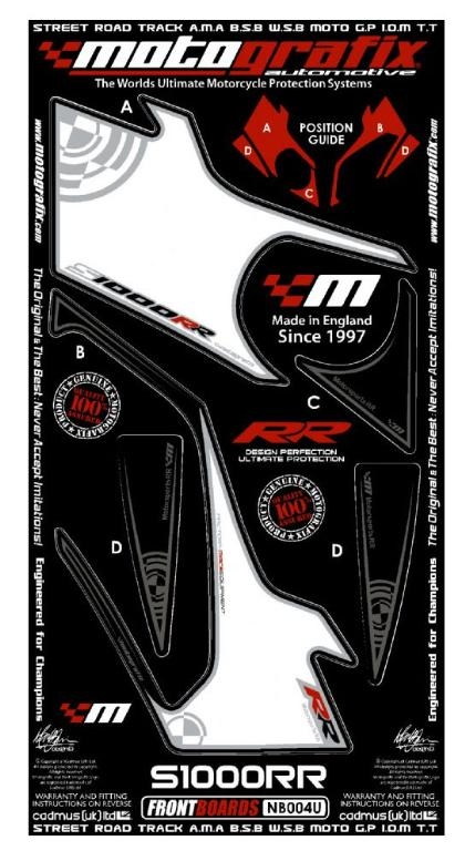 Kit deco avant blanc pour bmw s1000rr 09-