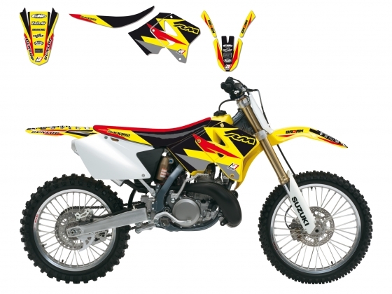 Kit déco + Housse de selle Blackbird Dream Graphic 3 Suzuki 250 RM 01-
