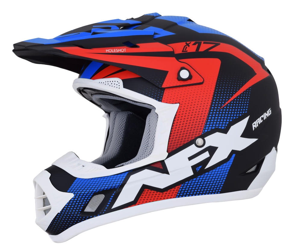 Casque cross AFX FX17 HOLESHOT rouge/blanc/bleu mat - XS