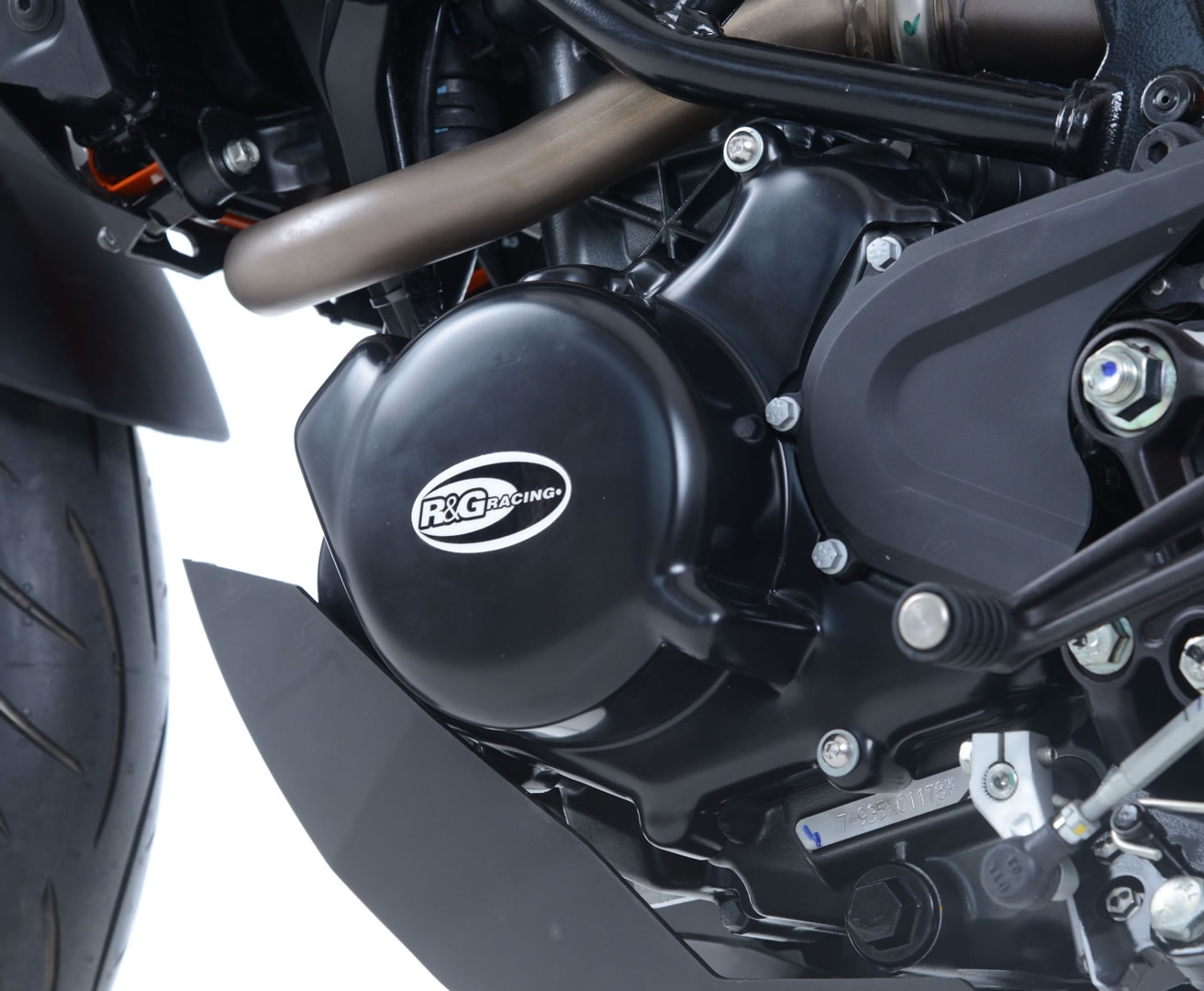Couvre carter gauche R&G Racing noir KTM Duke 125 17-18