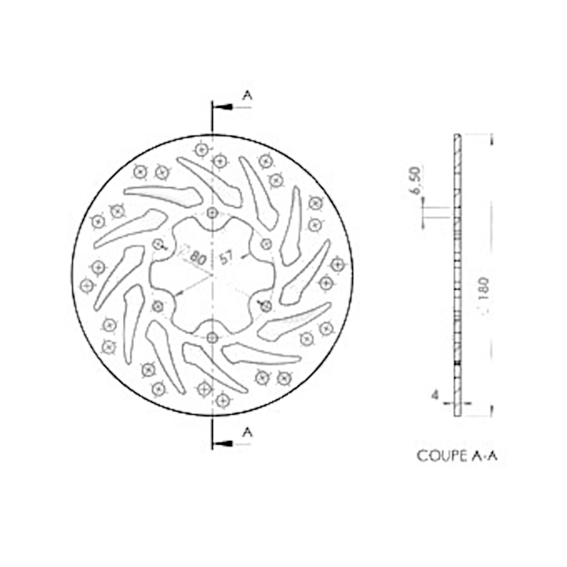 Disque de frein arrière NG Brake Disc D.180 - 802
