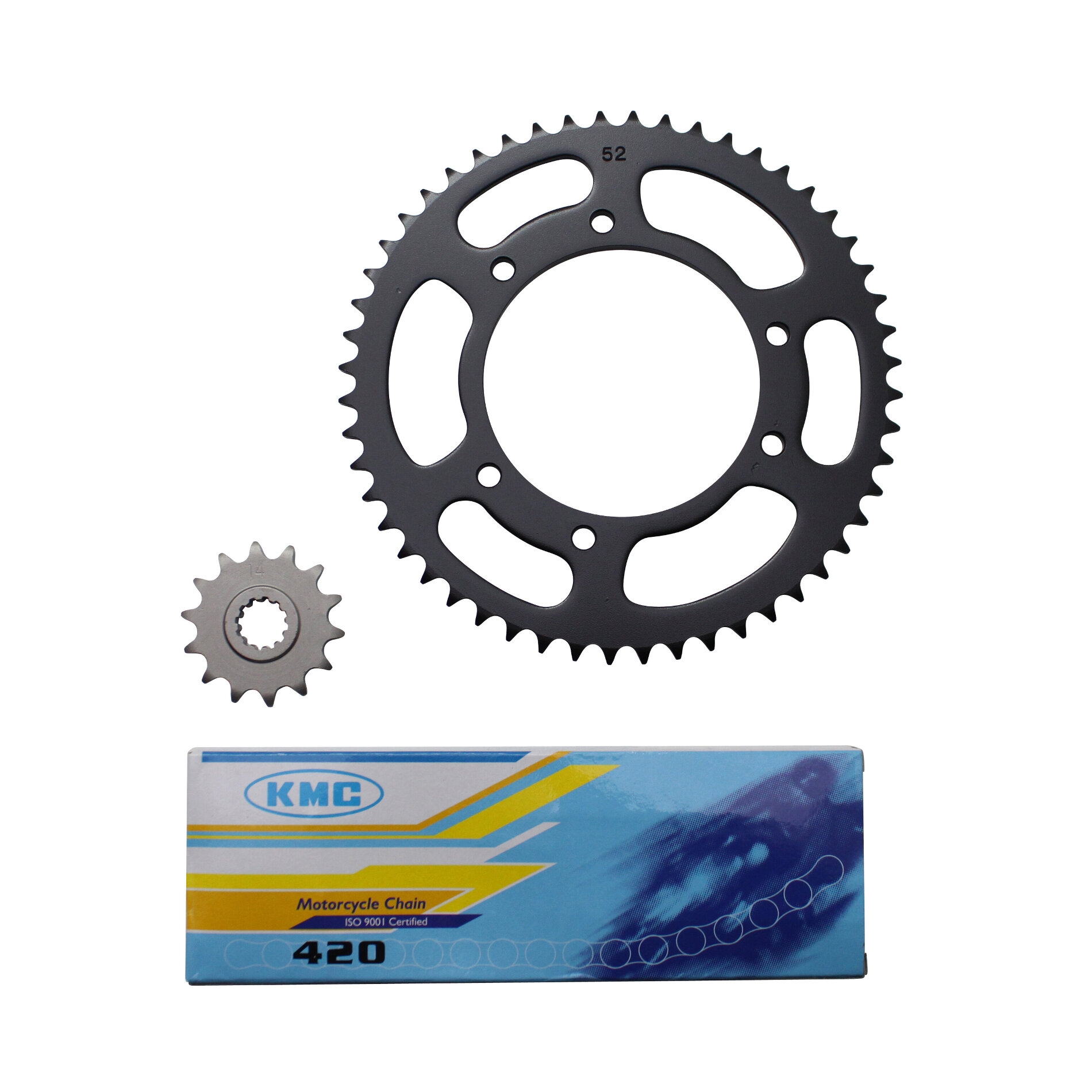 Kit chaîne 1Tek pas 420 14x52 alésage 105 mm adaptable XP6 2000>